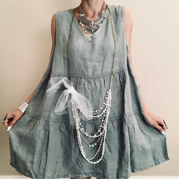 Brand New 100% linen dress Lucky brand - Picture 9 of 13